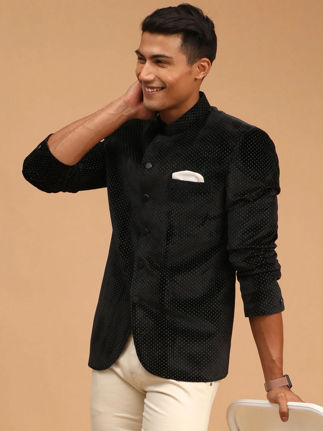 Men's Black Velvet Jodhpuri - Shrestha By Vastramay