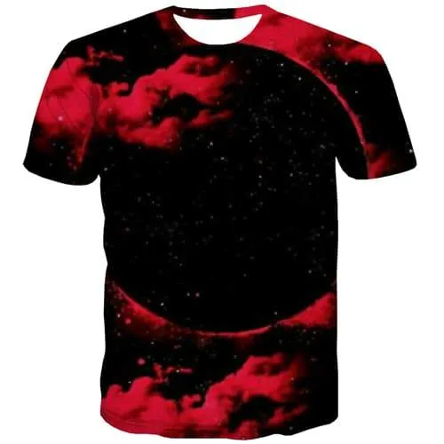 Moon T-shirt Men Earth Shirt Print Flame Tshirt Printed Black T shirts Funny Hip Hop Tshirts Casual Short Sleeve summer