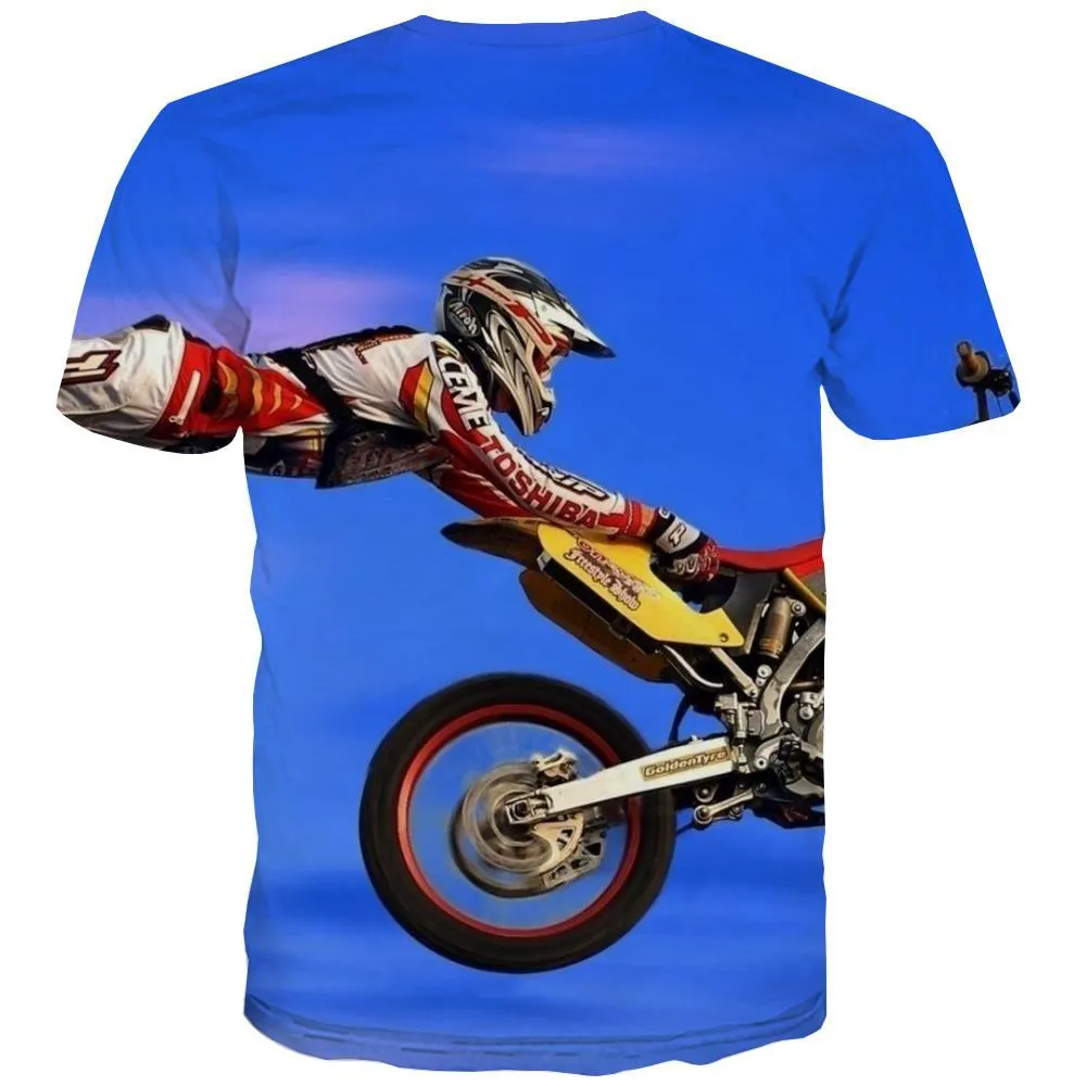 Motocross T-shirt Men motorcycle T shirts Funny Offroad Shirt Print Short Sleeve