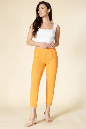 Orange 3/4 Solid Pants W Pockets