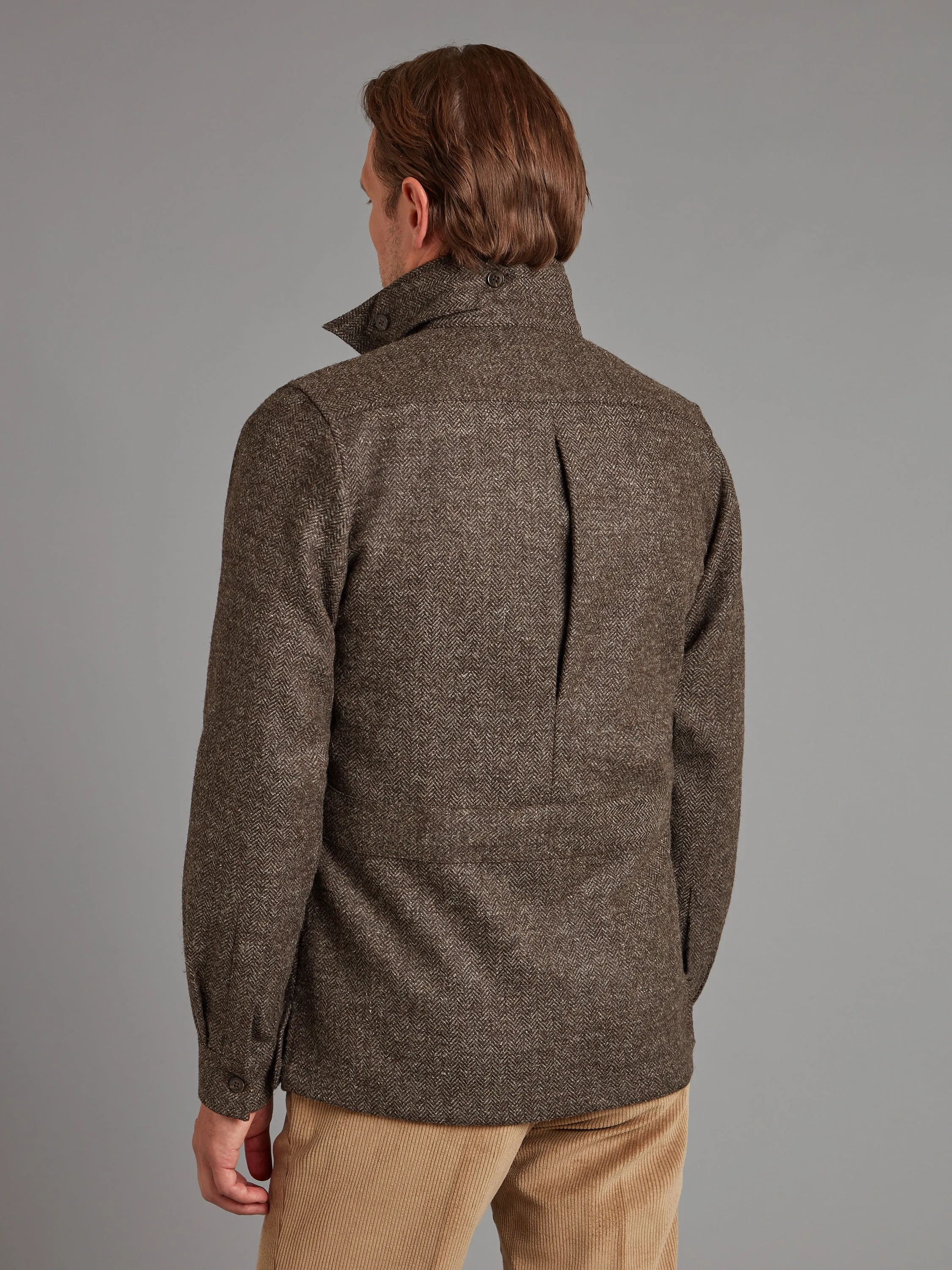 Overshirt - Brown Herringbone Tweed