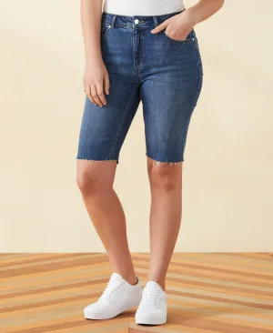 Petite Classic Fit Denim Bermuda Short