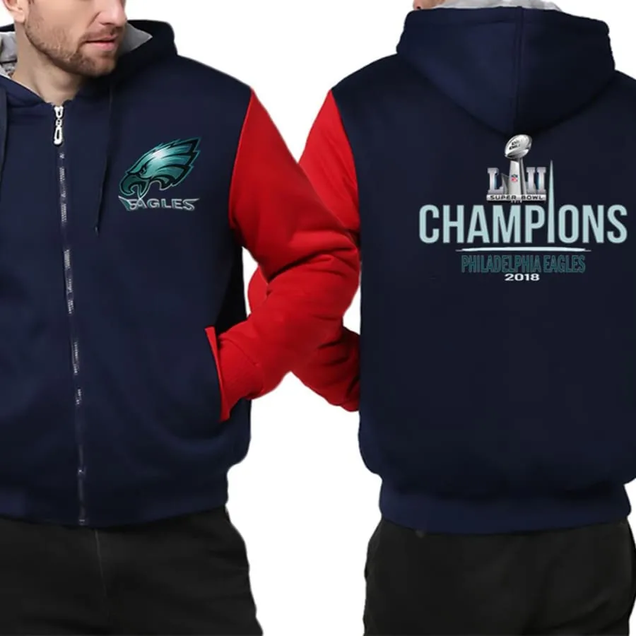 Philadelphia eagles Fan Jacket| eagles Super Bowl Fan Varsity Jackets Pullover Mens Womens (4 Colors)