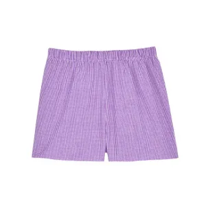 Purple Classic Checks Shorts