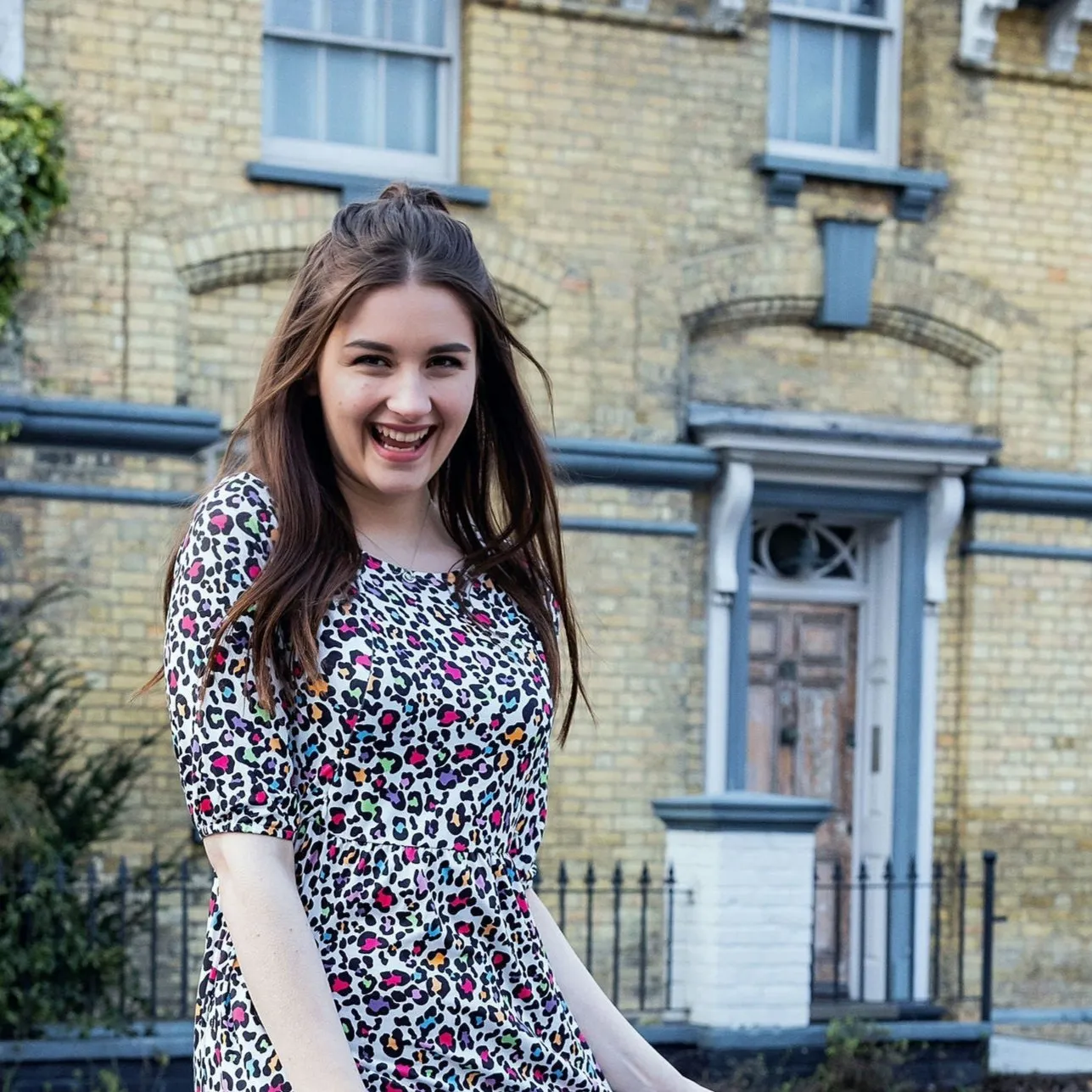 Rainbow Leopard Midi Breastfeeding Dress