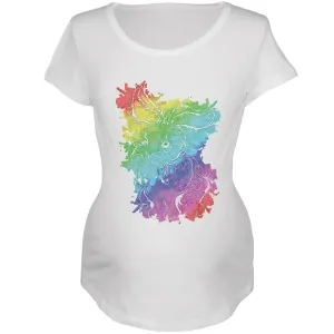 Rainbow Watercolor Easter Bunny Maternity Soft T Shirt