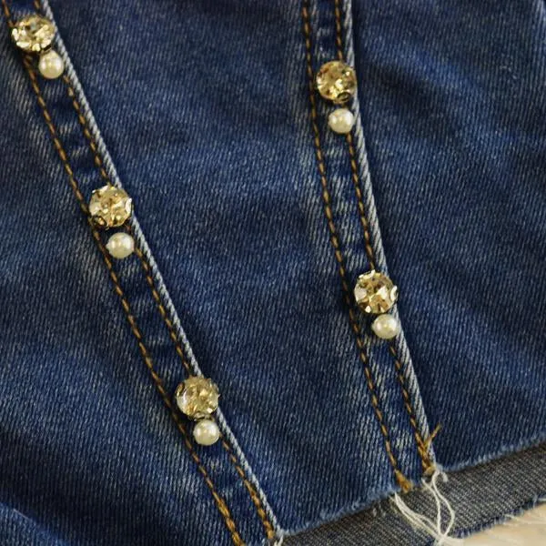 Rhinestone Denim Shorts