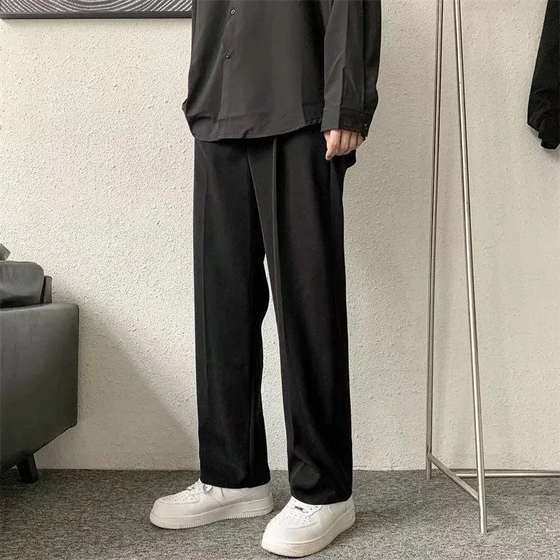 Straight Pleated Casual Pants