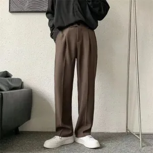 Straight Pleated Casual Pants