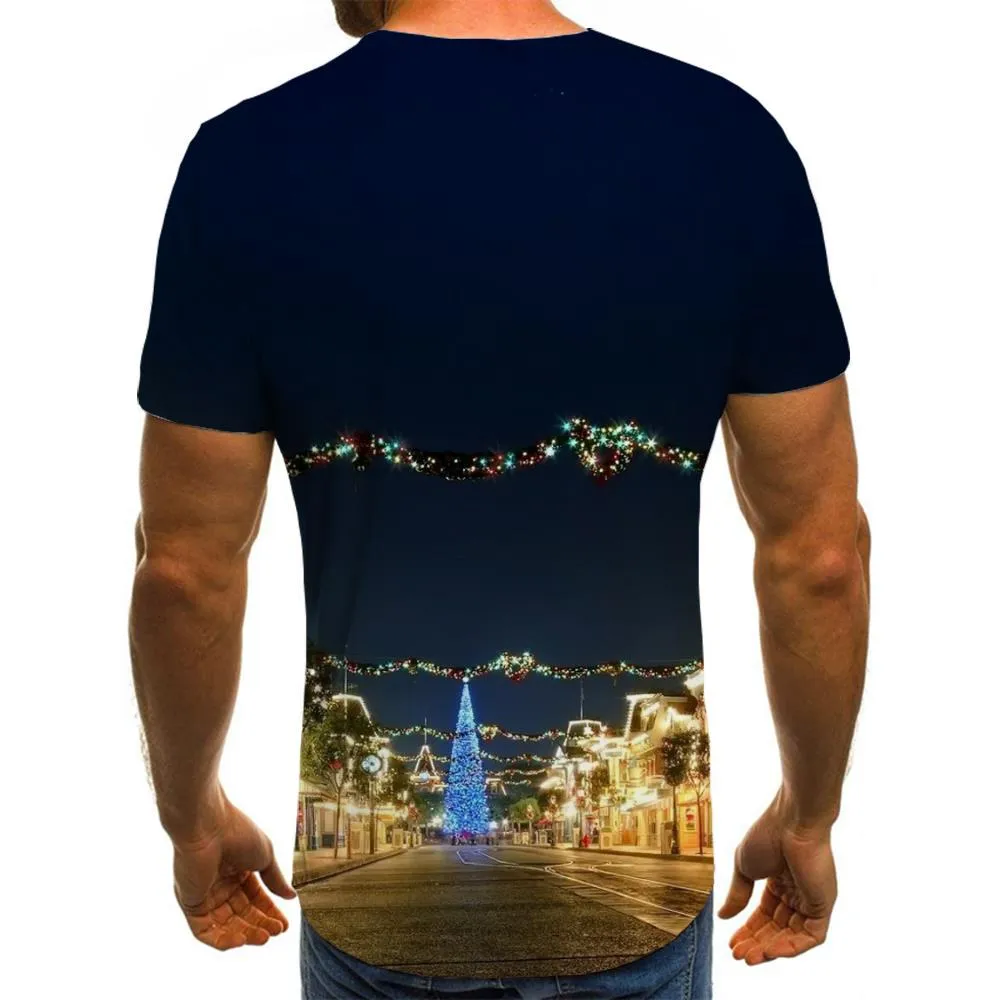 street lighting t shirt festival Casual shirt 3D men Christmas art costume Cool