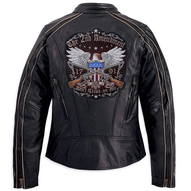 The 2nd Amendment Eagle Iron-On Patch For Jackets / Large Embroidered Biker Patches For Clothes