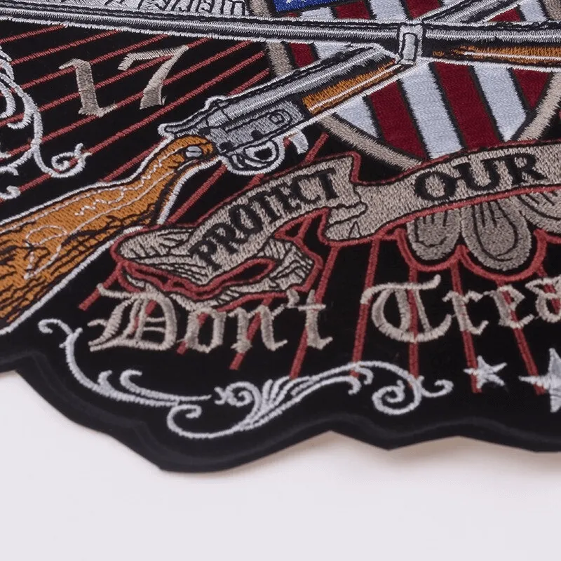 The 2nd Amendment Eagle Iron-On Patch For Jackets / Large Embroidered Biker Patches For Clothes