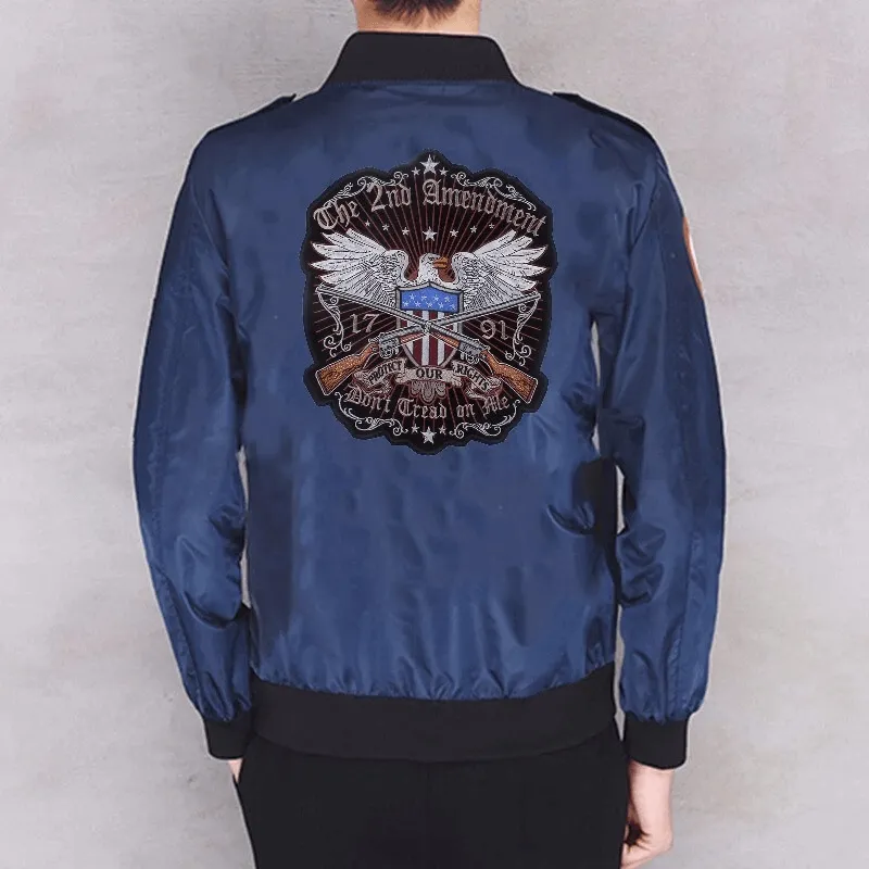 The 2nd Amendment Eagle Iron-On Patch For Jackets / Large Embroidered Biker Patches For Clothes