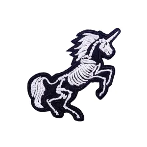 Unicorn Skeleton Patch For Jackets / Rock Style Embroidery / Unisex Accessories