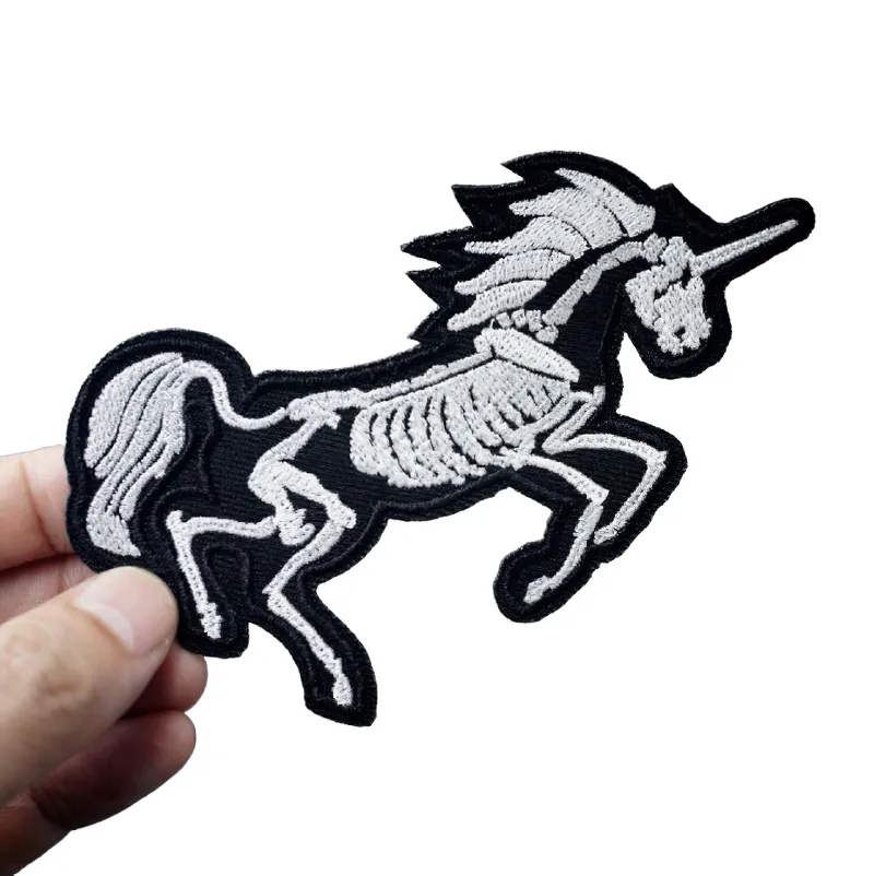 Unicorn Skeleton Patch For Jackets / Rock Style Embroidery / Unisex Accessories