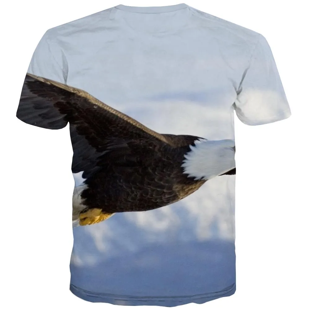 USA T-shirt Men Animal T-shirts 3d Raptor Tshirts Cool Fly Tshirt Printed Eagle Tshirts Novelty