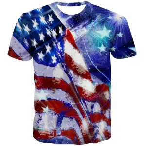 USA T-shirt Men Flag Tshirt Printed Statue T-shirts 3d Country Tshirts Casual