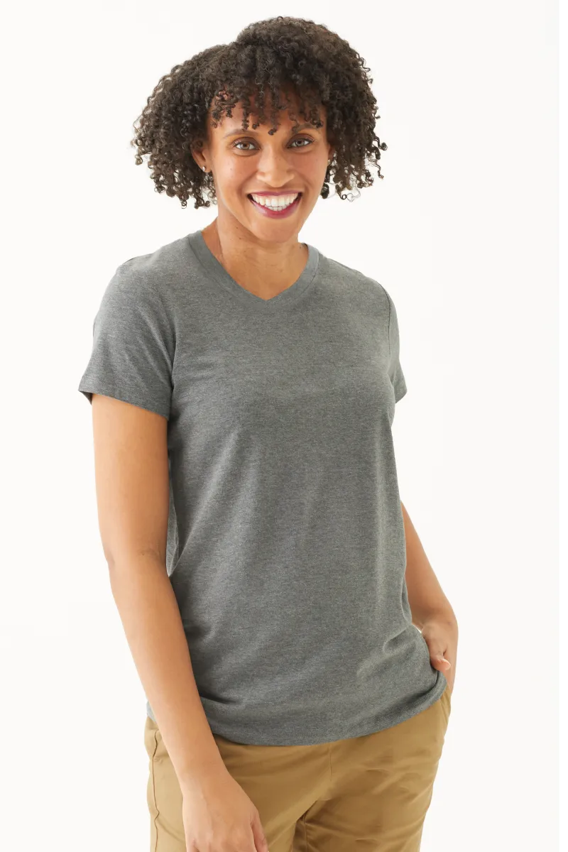 Women's Bamboo Cotton Short-Sleeve Vneck Tee-All Sales Final