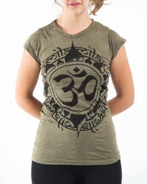 Womens Infinitee Om T-Shirt in Green