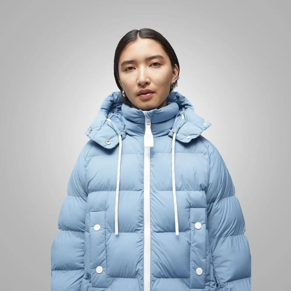 Women's Vintage Blue Puffer Jacket